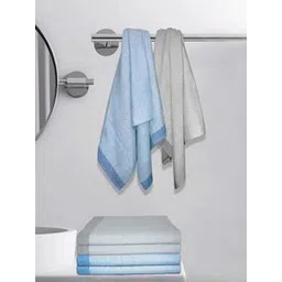 Aura Blue & Grey 5 Cotton 210 GSM Bath Towel-picture-41