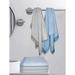 Aura Blue & Grey 5 Cotton 210 GSM Bath Towel-picture-32