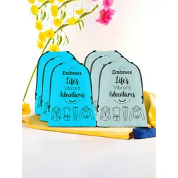 Aura Blue & Grey 6 Pieces Printed Reusable Cloth Storage Bag Organisers-picture-38