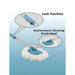 Aura Blue & Grey Extendable Spin Mopping Bucket Bathroom Accessories image 3