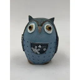 Aura Blue & Grey Owl Figurine Showpiece image 2