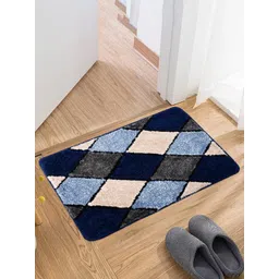 Aura Blue & Grey Velvet Anti-Skid Doormat-picture-32