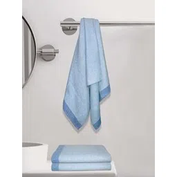 Aura Blue & Navy Blue 3 Cotton 210 GSM Bath Towel-picture-30