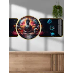 Aura Blue & Orange 1 Piece Wood Religious Wall Paintings-picture-30