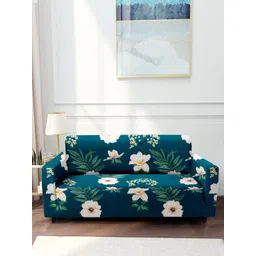 Aura Blue & Pink Printed 1-Seater Non-Slip Sofa Cover-picture-33