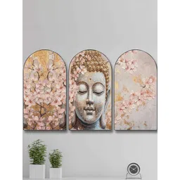 Aura Blue & Pink Set of 3 Piece MDF Religious Wall Paintings-picture-15