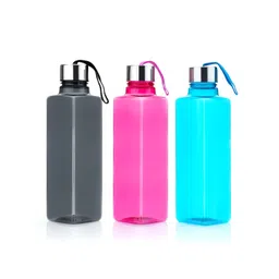 Aura Blue & Pink Set of 6 Plastic Solid Water Bottle image 4