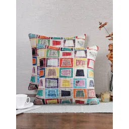 Aura Blue & Red 2 Pcs Geometric Square Cushion Covers-image-20