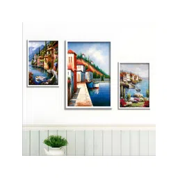 Aura Blue & Red 3 Piece Wood Other Wall Paintings-picture-14
