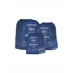 Aura Blue & White 12 Pieces Printed Water Resistant Laundry Bags-picture-13
