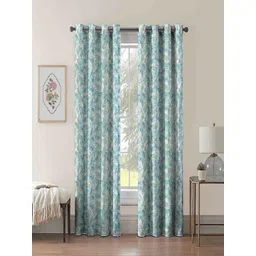 Aura Blue & White 2 Pieces Printed Long Door Curtains-picture-28