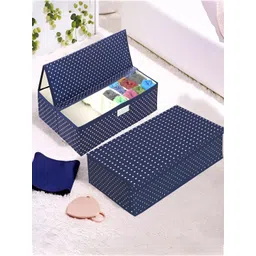 Aura Blue and White 2 Pieces Printed Multi-Utility Organisers-image-1