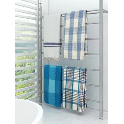Aura Blue & White 4 Printed Cotton 210 GSM Bath Towel-picture-35