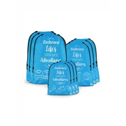 Aura Blue & White 9 Pieces Printed Foldable Water Resistant Multi-Utility Laundry Bags-picture-16