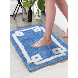 Aura Blue & White Abstract 1850 GSM Anti-Skid Microfiber Large Bath Mat-picture-42