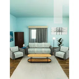 Aura Blue & White Printed 5 Seaters Cotton Sofa Cover-picture-47