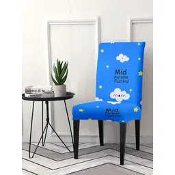Aura Blue & White Printed Chair Cover-picture-11