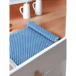 Aura Blue & White Printed Water Resistant Anti-Slip Shelf Liner Organiser image 1