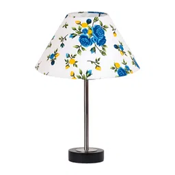 Aura Blue Printed Metal Traditional Frusturical Shaped Table Lamp-picture-21