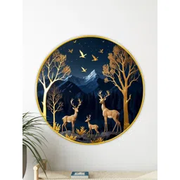 Aura Blue Single Piece MDF Birds and Animals Wall Paintings-image-33