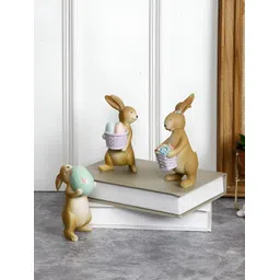 Aura Brown 2 Pieces Cute and Playful Bunny Showpiece-picture-11