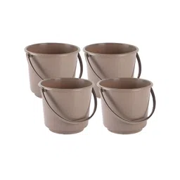 Aura Brown 4 piece Solid Plastic Bath Accessories Set-picture-13