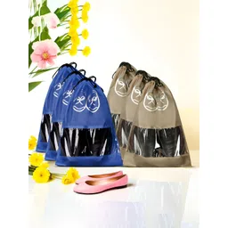 Aura Brown 6 Pieces Reusable Shoes Organisers-picture-23