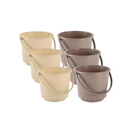 Aura Brown & Beige Plastic Bath Accessories Set-picture-30