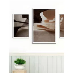 Aura Brown & Black 3 Pieces Paper Wall Paintings-picture-26