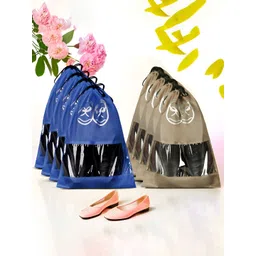 Aura Brown & Black 8 Pieces Reusable Shoes Organisers-picture-26