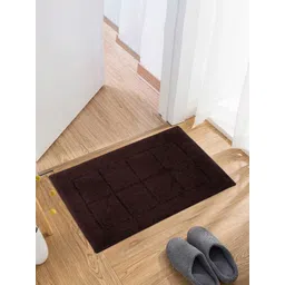 Aura Brown And Black Checked Anti-Skid Velvet Doormat-image-28