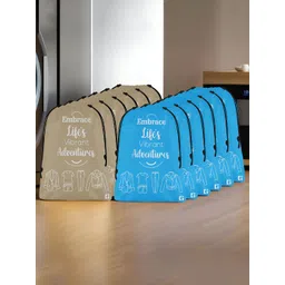 Aura Brown & Blue 12 Pieces Printed Foldable Laundry Bags-image-25