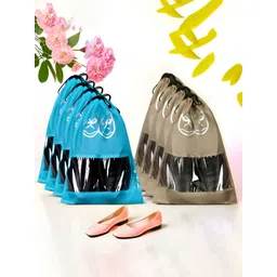 Aura Brown & Blue 8 Pieces Printed Reusable Shoes Organisers-picture-14