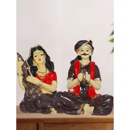 Aura Brown & Cream Colored 2 Pieces Couple Figurine Showpieces-picture-36