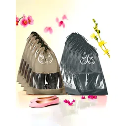 Aura Brown & Grey 10 Pieces Printed Reusable Shoes Organisers-picture-13