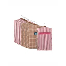 Aura Brown & Maroon 24 Pieces Printed Cotton Almirah Clothes Hanging Organisers-picture-27