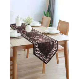 Aura Brown & Pink Floral Printed Cotton Light-Weight Centre Coffee Table Runner-picture-19