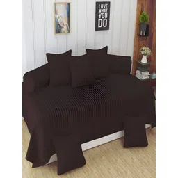 Aura Brown & White 8 Pieces Striped Diwan Set-picture-21