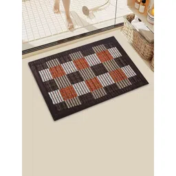 Aura Brown & White Checked Anti Skid Doormats-picture-19