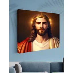 Aura Brown & White Jesus Printed Canvas Wall Art-picture-38