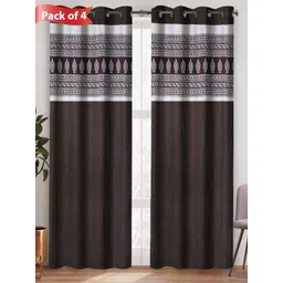 Aura Brown & White Set of 4 Ethnic Motifs Long Door Curtain-picture-16