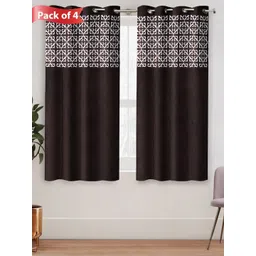 Aura Brown & White Set of 4 Ethnic Motifs Room Darkening Window-picture-14