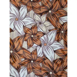 Aura Brown & White Set of 4 Floral Door Curtain image 4