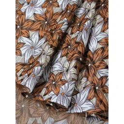Aura Brown & White Set of 4 Floral Door Curtain image 3