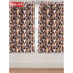 Aura Brown & White Set of 4 Geometric Room Darkening Window-picture-15