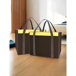 Aura Brown & Yellow 2 Pieces Multi-Utility Waterproof Cloth Storage Organisers-picture-29