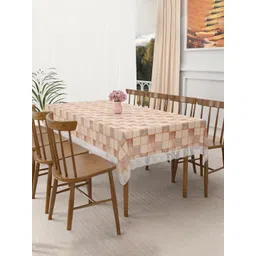 Aura Brown Geometric Printed 8-Seater Table Cover-image-8