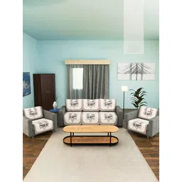 Aura Brown Printed Cotton Sofa Cover-picture-22