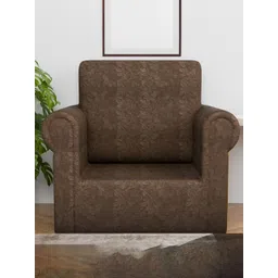 Aura Brown Printed Single Seater Stretchable Sofa Cover-image-16