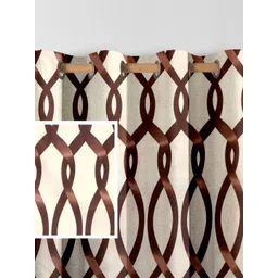 Aura Coffee Brown And Beige 2 Pieces Door Curtain-picture-18